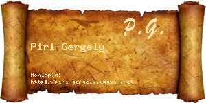 Piri Gergely névjegykártya